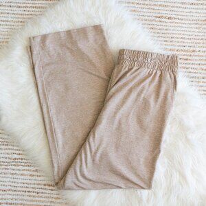 Gap Fit Pants Women SzL Heathered Tan Brush Tech Jersey Straight Leg Normcore